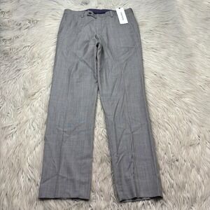 Ted Baker Men's 30 Gray Wool Trouser Slim Straight Dress Pants